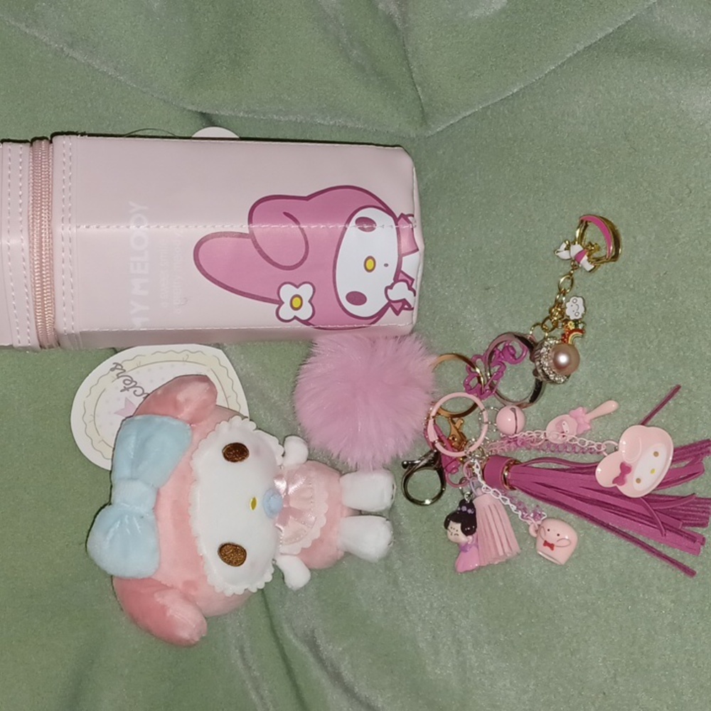 SANRIO My Melody plush, makeup brush case, keychain